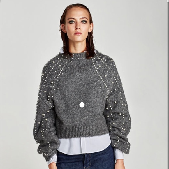 Zara Sweaters - Zara Pearl Cropped Sweater